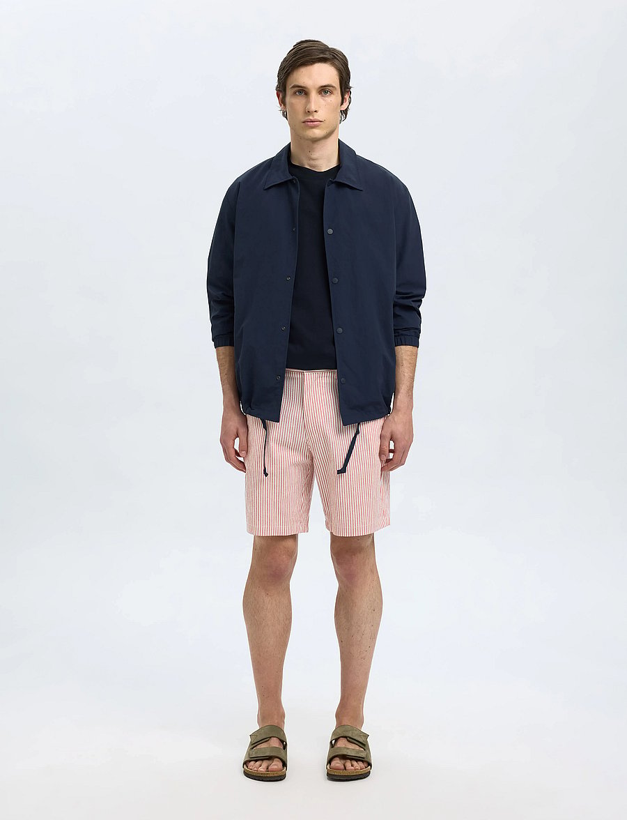 Selected - SLHREGULAR-KARL SEERSUCKER SHORTS NOOS - casual shorts - etruscan red - 3