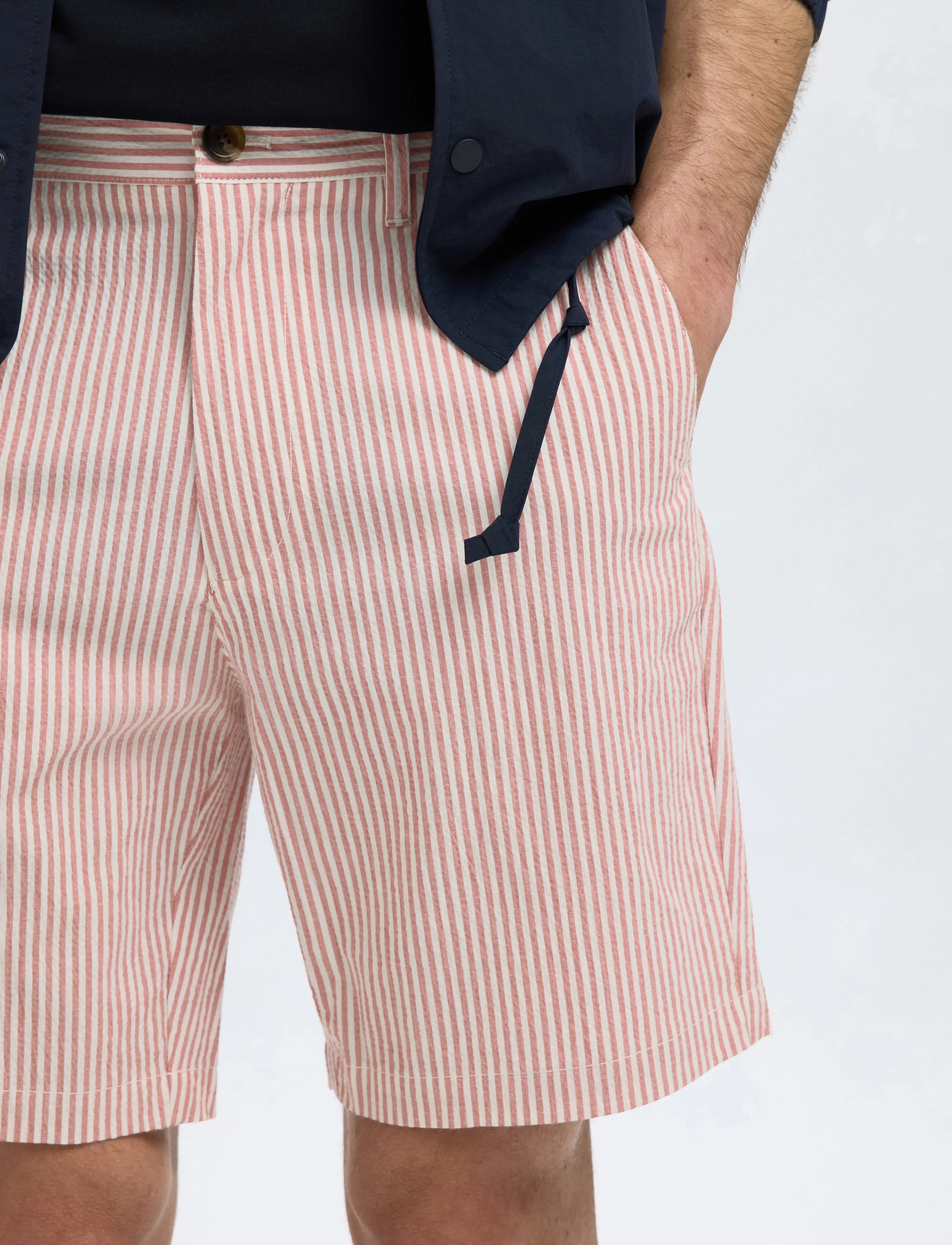 Selected - SLHREGULAR-KARL SEERSUCKER SHORTS NOOS - casual shorts - etruscan red - 4