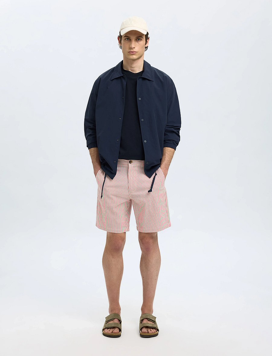 Selected - SLHREGULAR-KARL SEERSUCKER SHORTS NOOS - casual shorts - etruscan red - 5