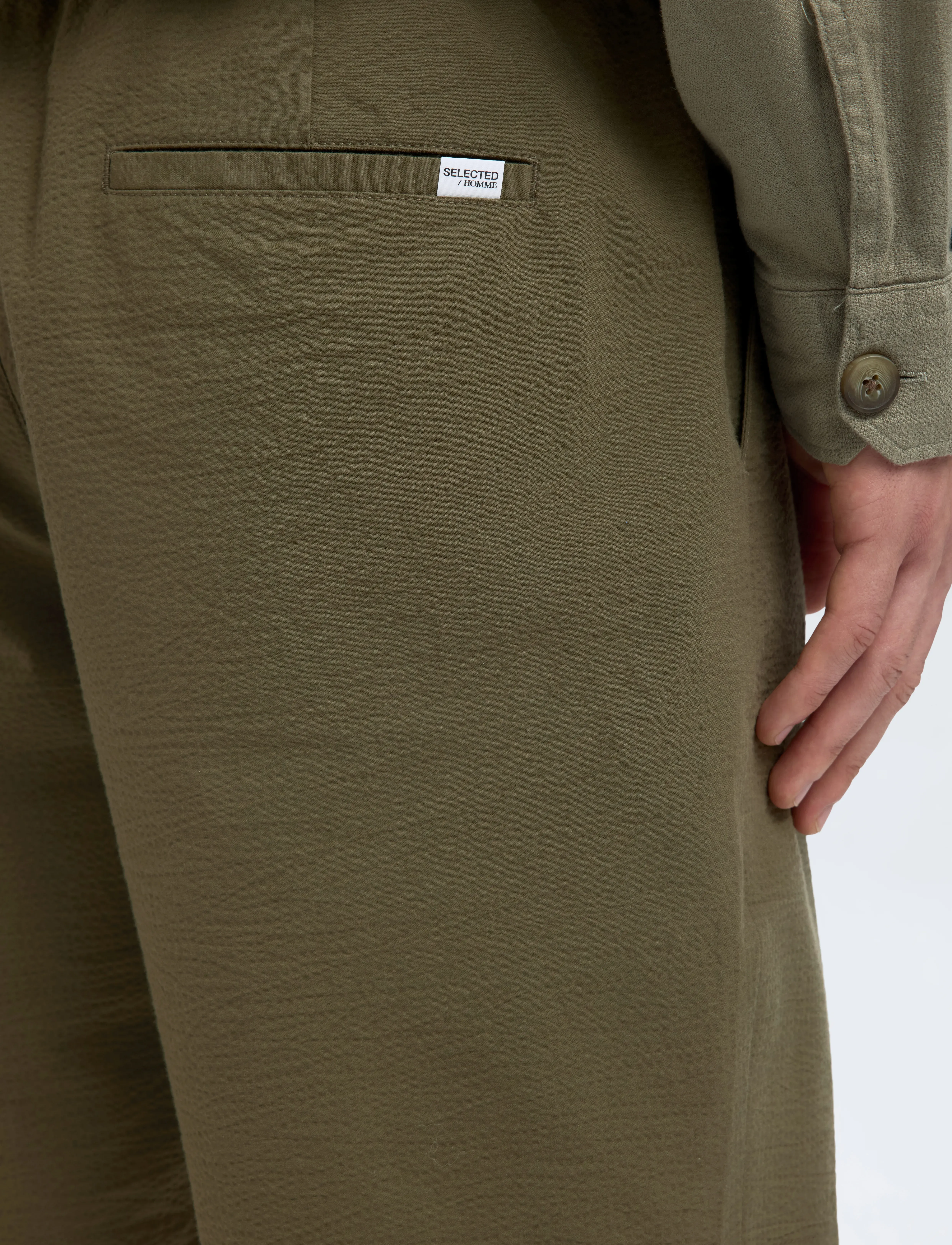 Selected - SLHREGULAR-KARL SEERSUCKER SHORTS NOOS - casual shorts - kalamata - 3