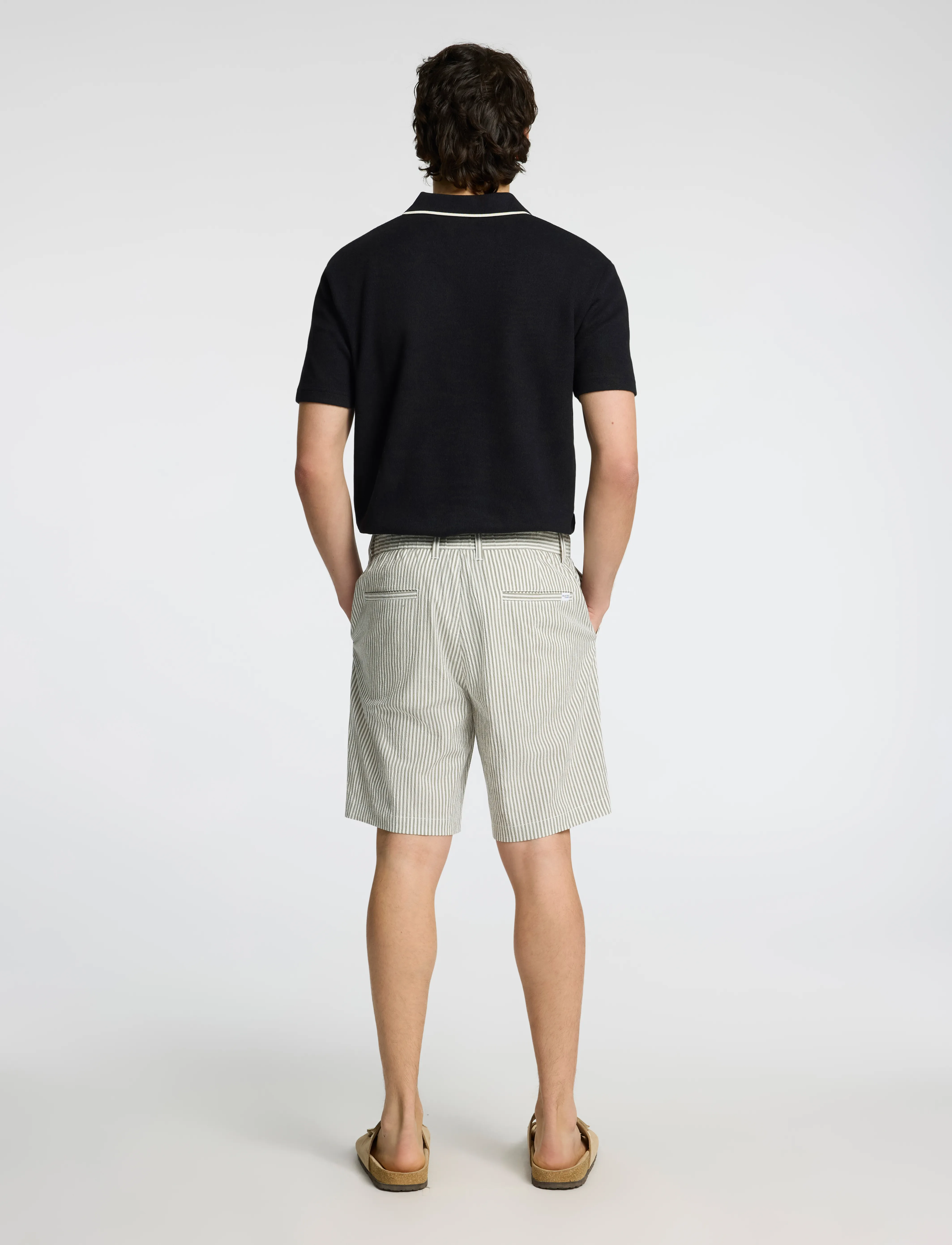 Selected - SLHREGULAR-KARL SEERSUCKER SHORTS NOOS - krótkie spodenki - kalamata - 3