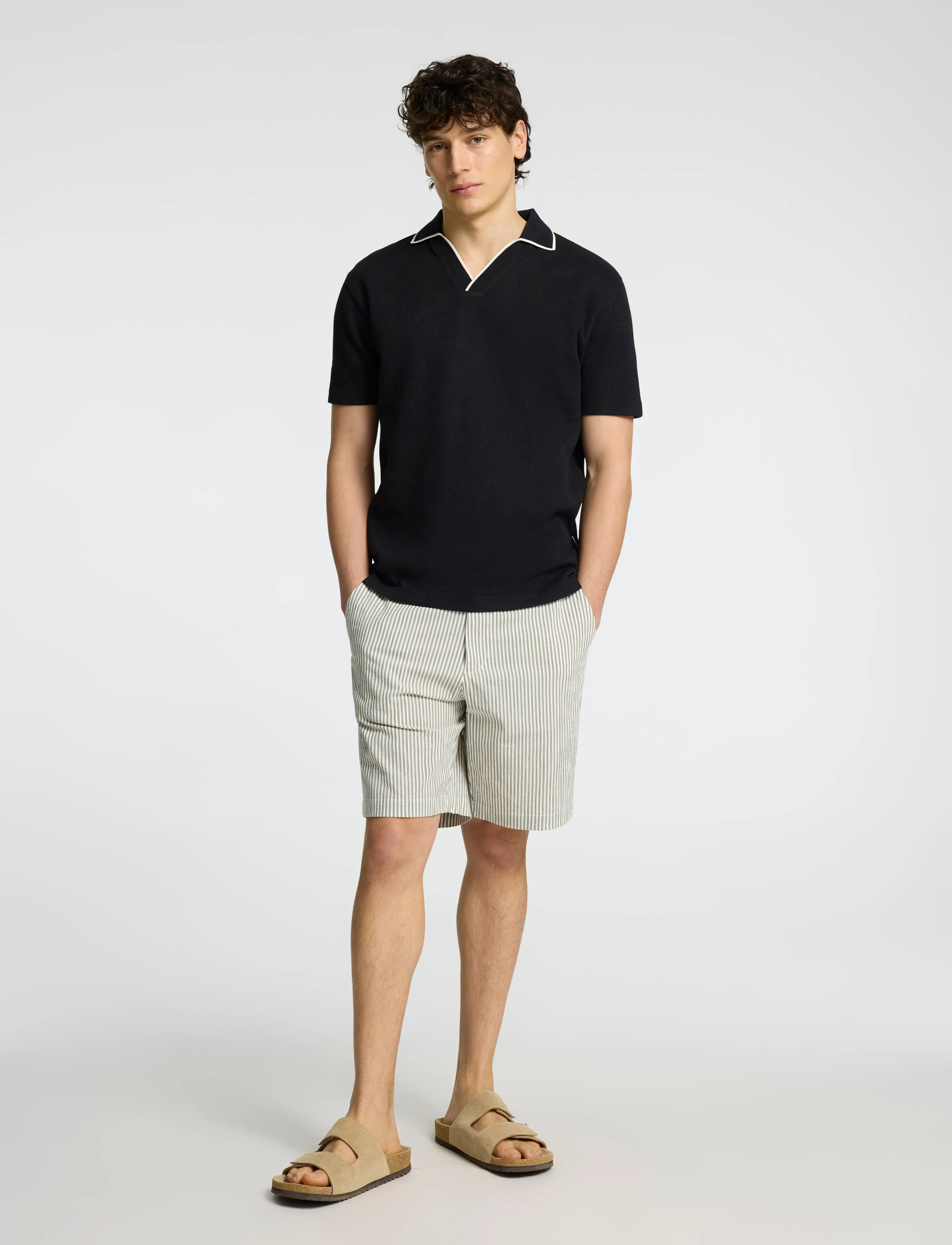 Selected - SLHREGULAR-KARL SEERSUCKER SHORTS NOOS - krótkie spodenki - kalamata - 4