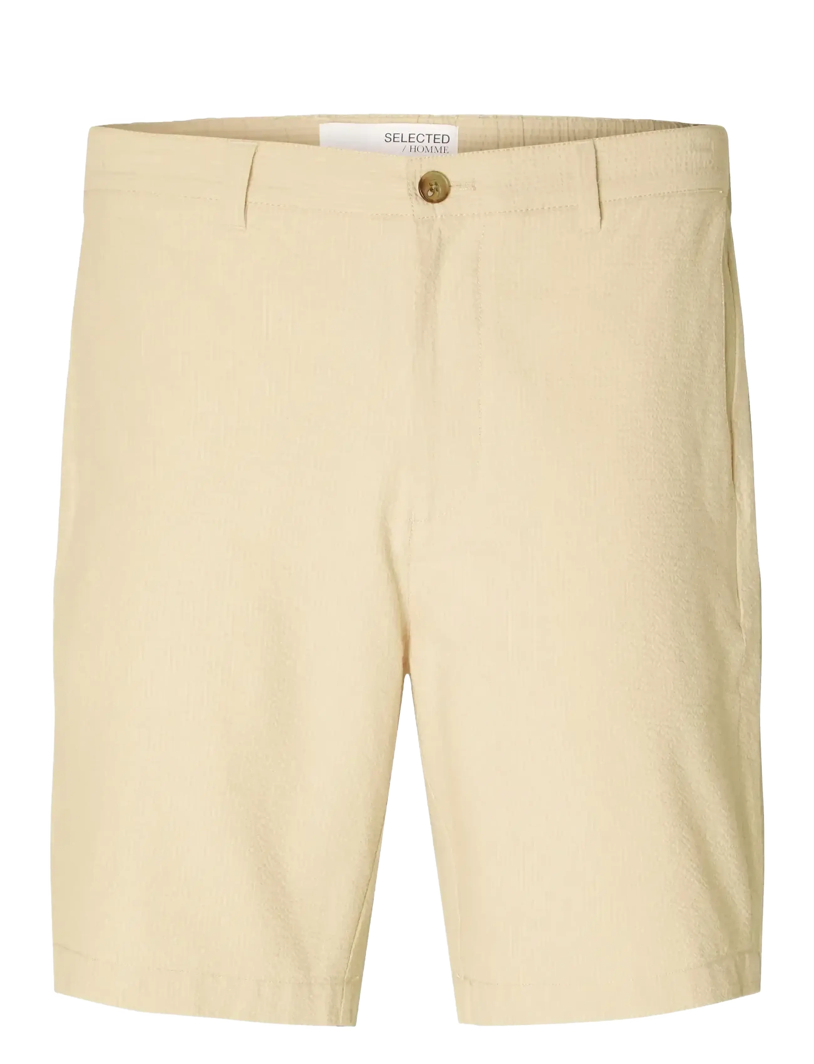 Selected SLHREGULAR-KARL SEERSUCKER SHORTS NOOS - Shorts - OATMEAL / cream