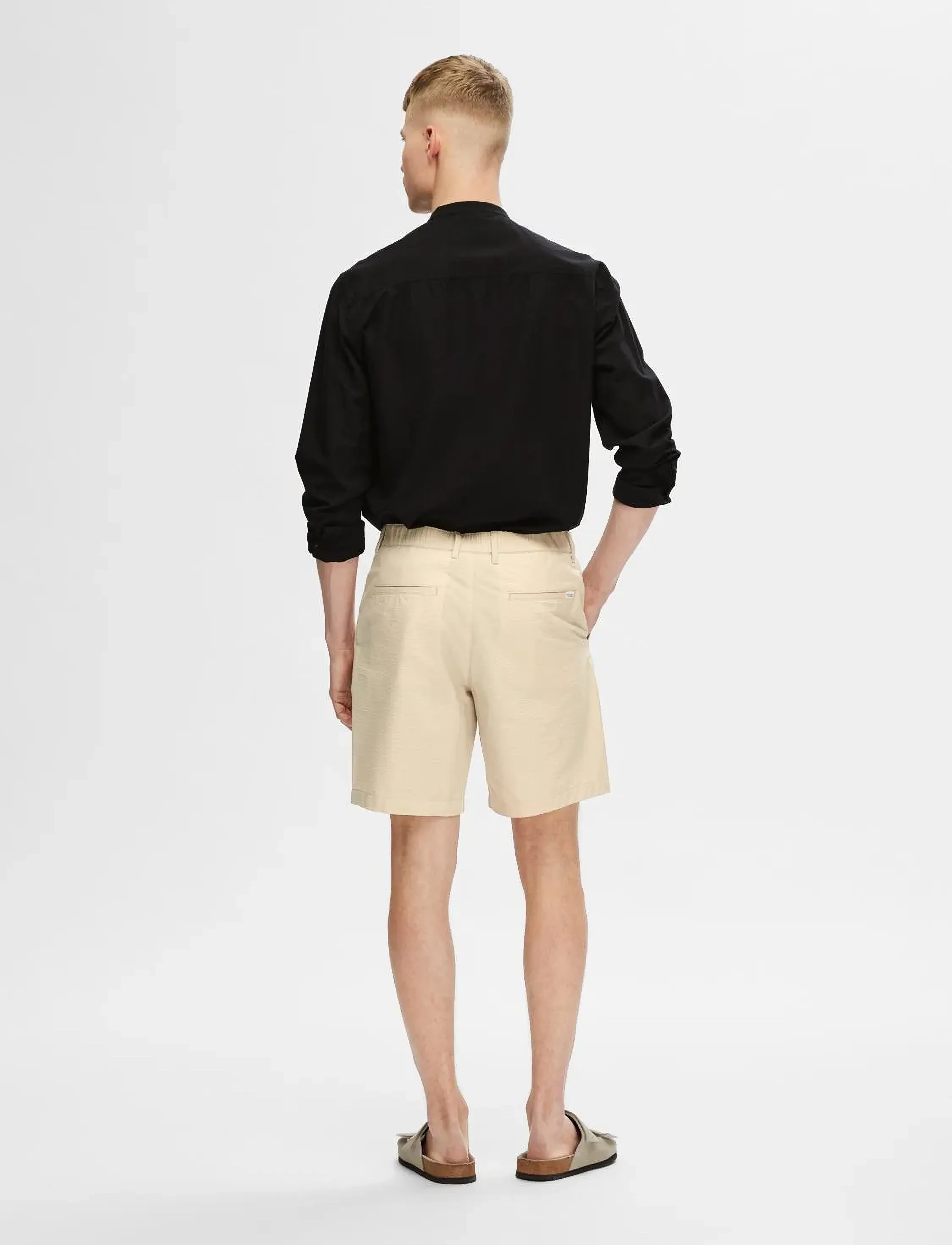Selected - SLHREGULAR-KARL SEERSUCKER SHORTS NOOS - laveste priser - oatmeal - 2