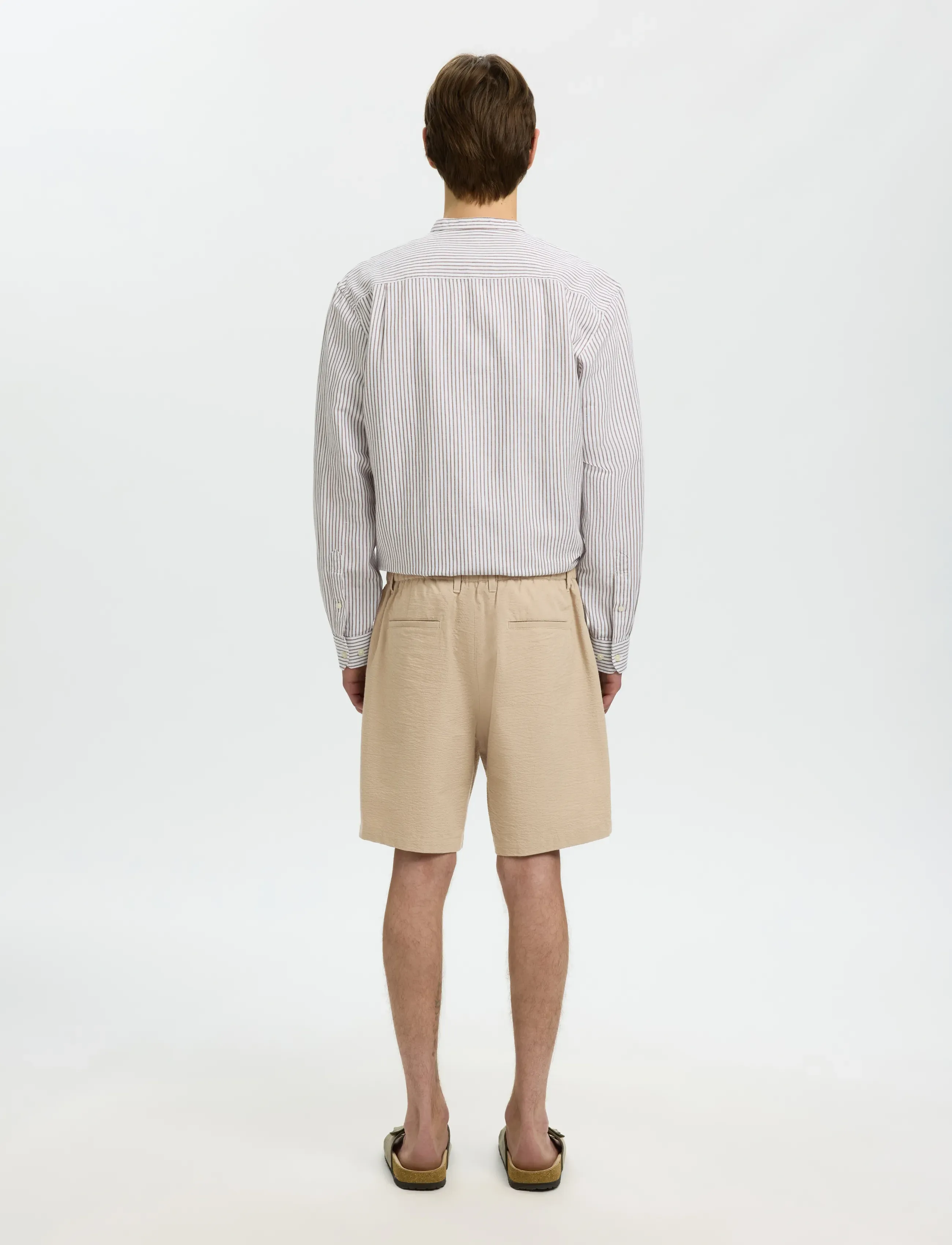 Selected - SLHREGULAR-KARL SEERSUCKER SHORTS NOOS - casual shorts - pure cashmere - 2