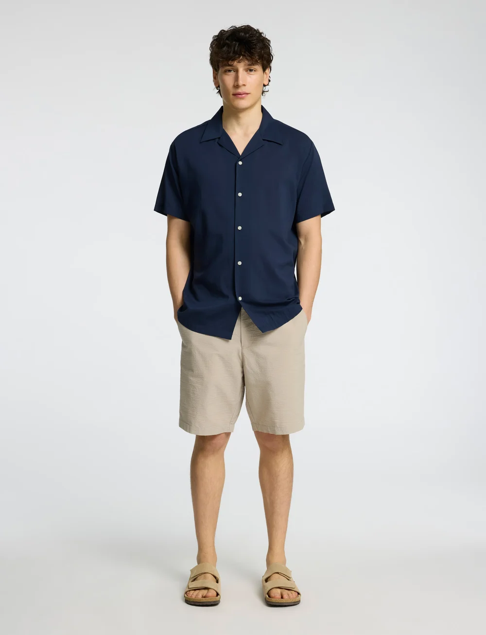 Selected - SLHREGULAR-KARL SEERSUCKER SHORTS - casual shorts - pure cashmere - 3