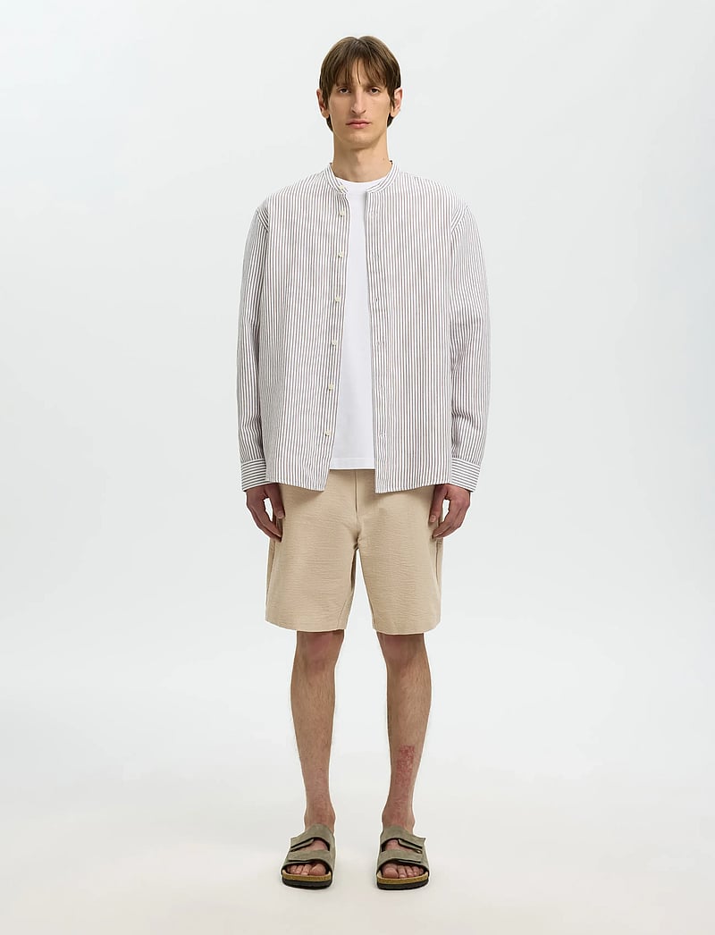 Selected - SLHREGULAR-KARL SEERSUCKER SHORTS - casual shorts - pure cashmere - 3