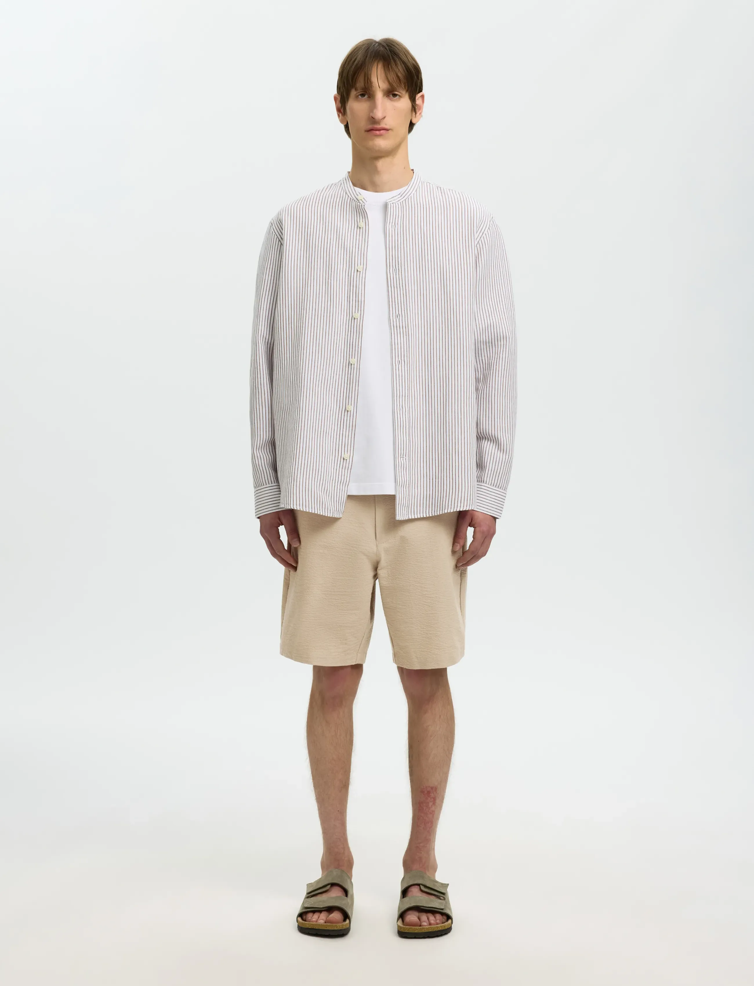 Selected - SLHREGULAR-KARL SEERSUCKER SHORTS NOOS - casual shorts - pure cashmere - 3
