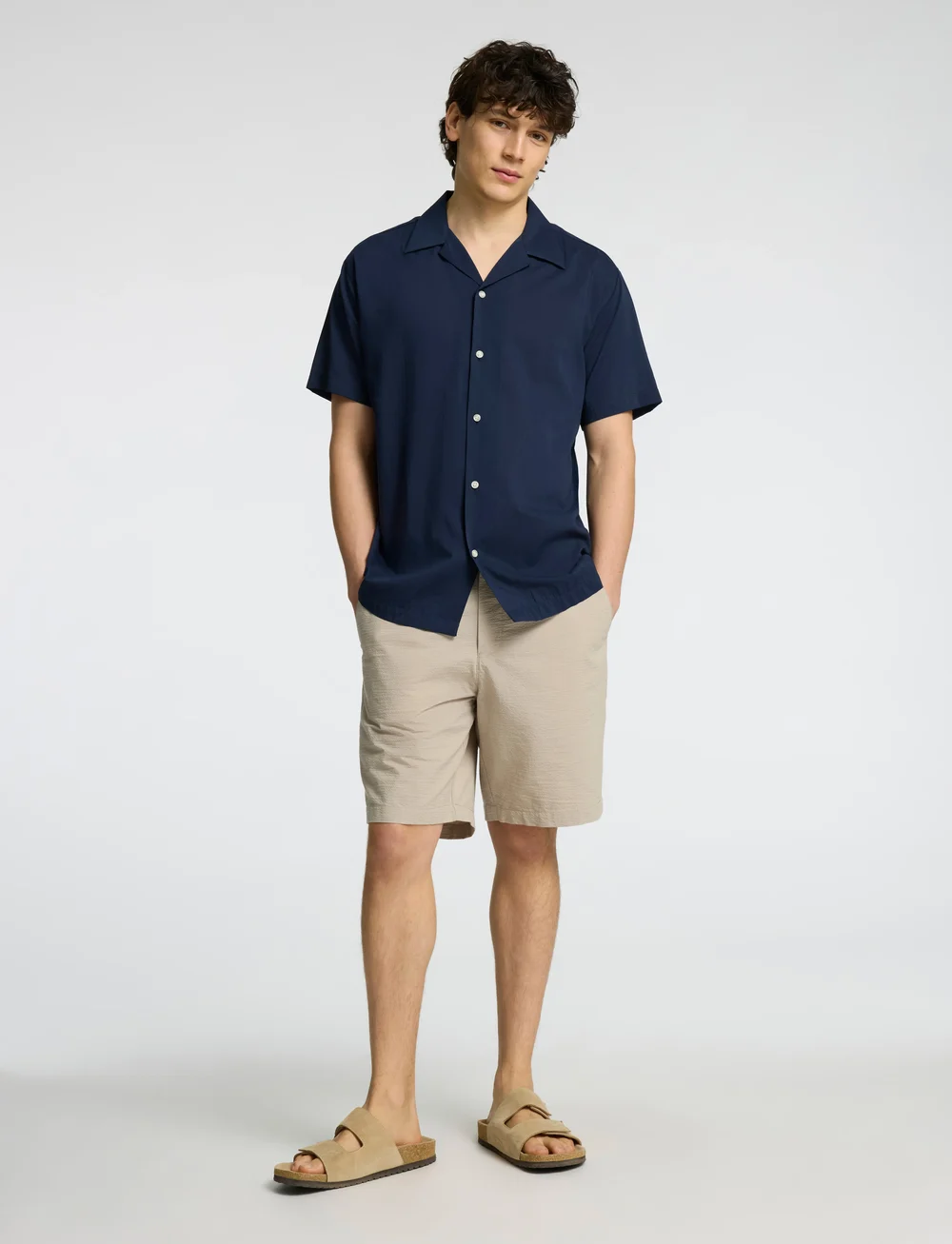 Selected - SLHREGULAR-KARL SEERSUCKER SHORTS - casual shorts - pure cashmere - 4