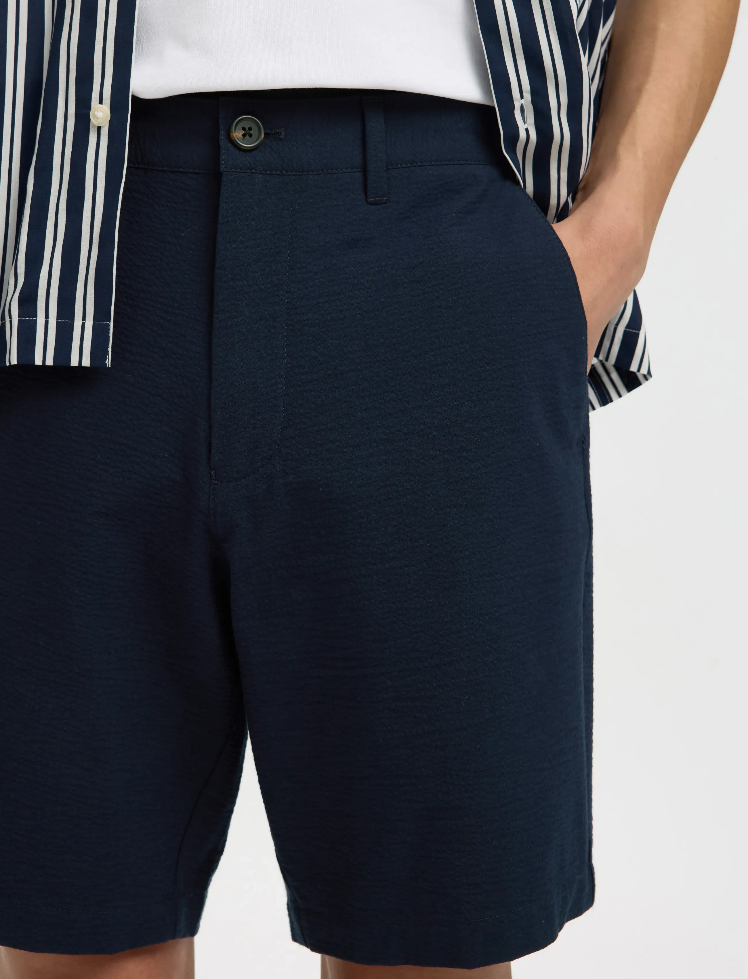 Selected - SLHREGULAR-KARL SEERSUCKER SHORTS NOOS - laveste priser - sky captain - 4