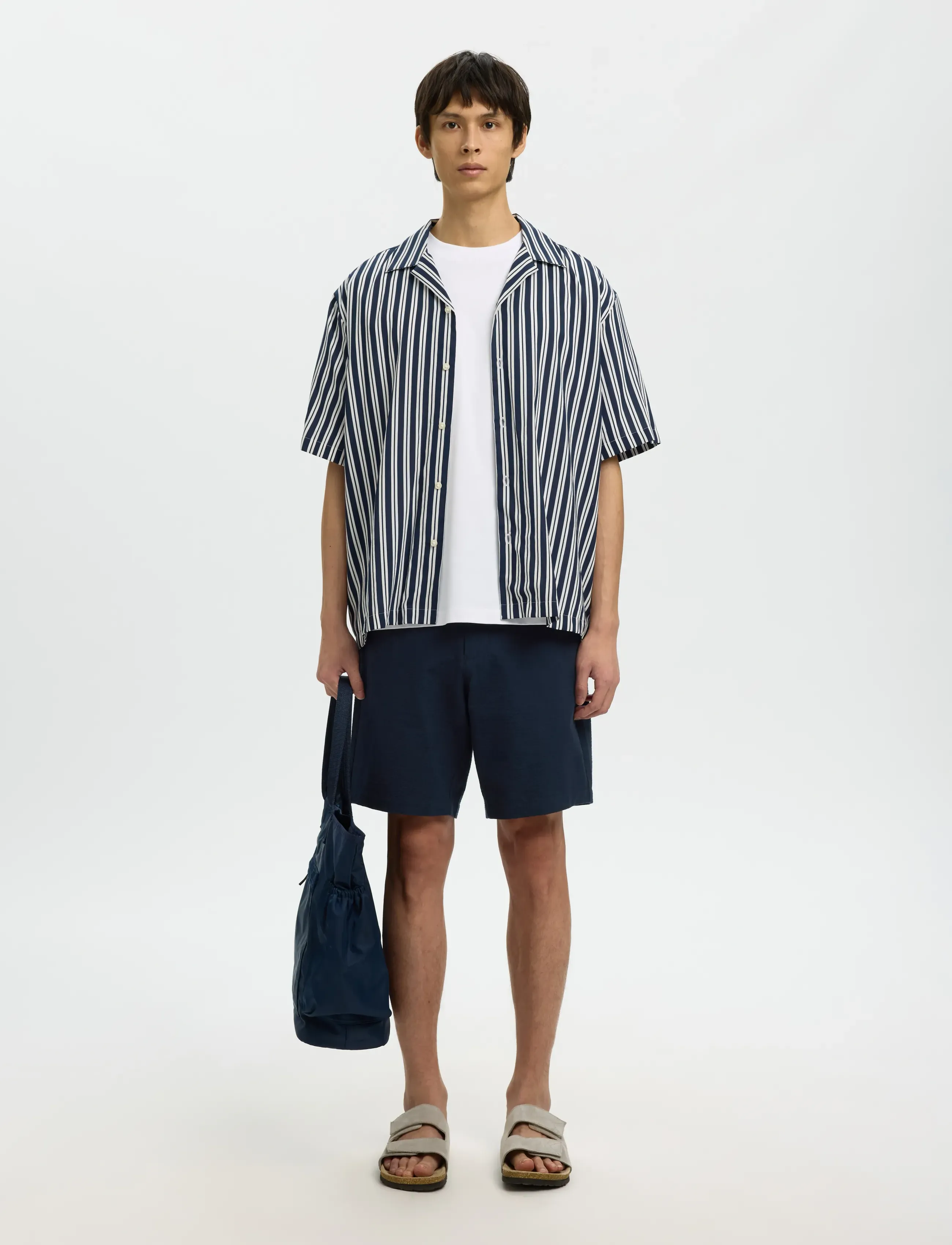 Selected - SLHREGULAR-KARL SEERSUCKER SHORTS NOOS - laveste priser - sky captain - 5