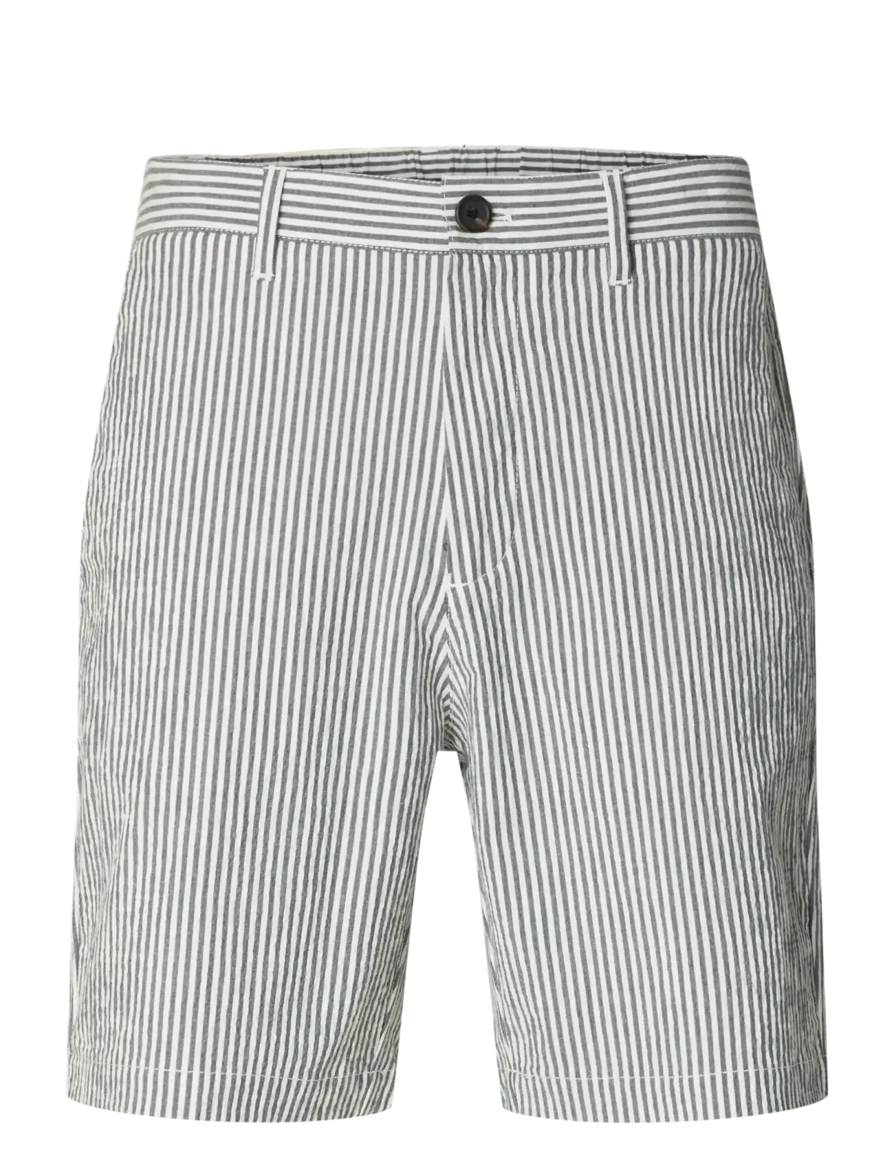 Selected SLHREGULAR-KARL SEERSUCKER SHORTS - Shorts - SKY CAPTAIN / white