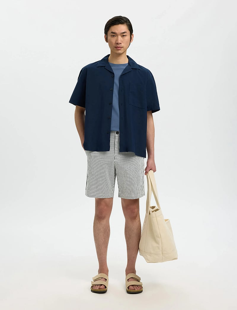 Selected - SLHREGULAR-KARL SEERSUCKER SHORTS - casual shorts - sky captain - 3