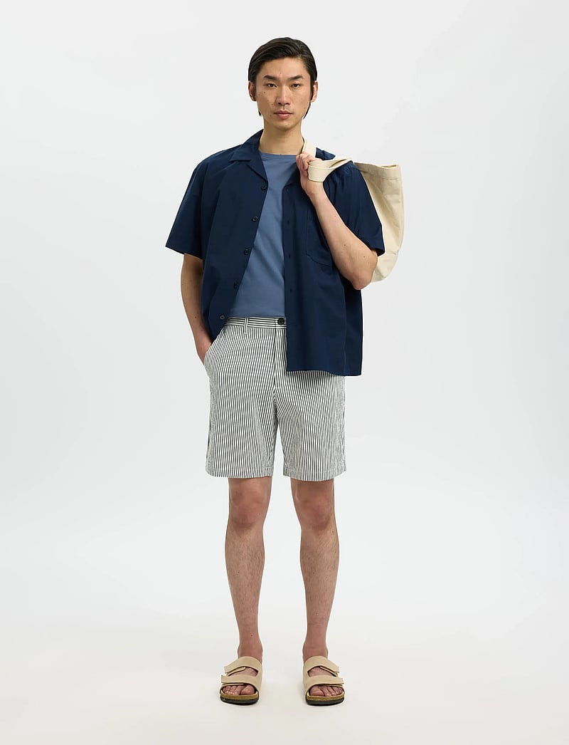Selected - SLHREGULAR-KARL SEERSUCKER SHORTS - casual shorts - sky captain - 5