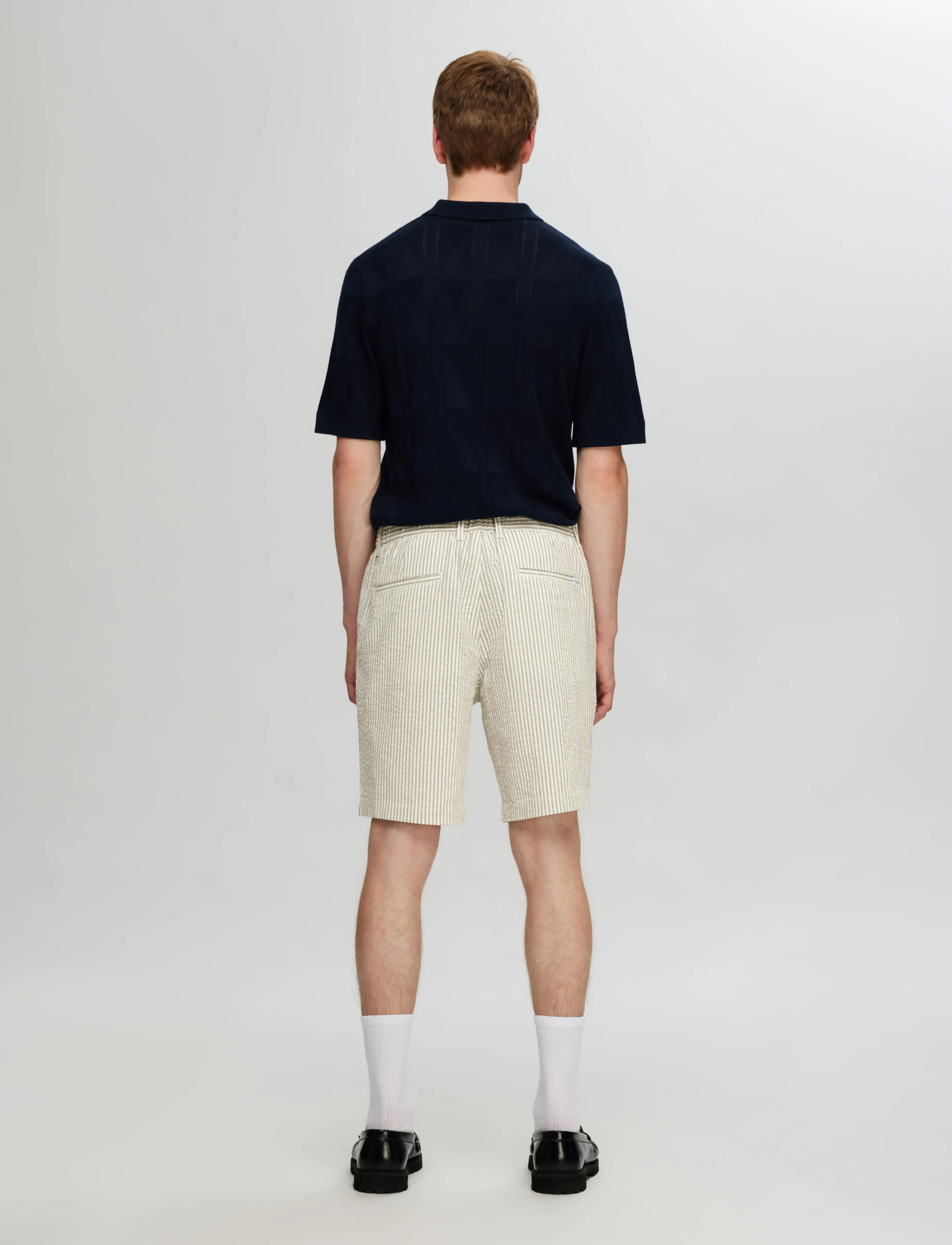 Selected - SLHREGULAR-KARL SEERSUCKER SHORTS NOOS - laveste priser - vetiver - 2