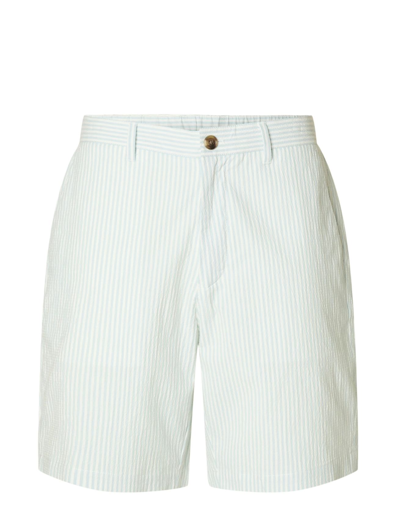 Selected SLHREGULAR-KARL SEERSUCKER SHORTS NOOS - Shorts - WINTER SKY / white