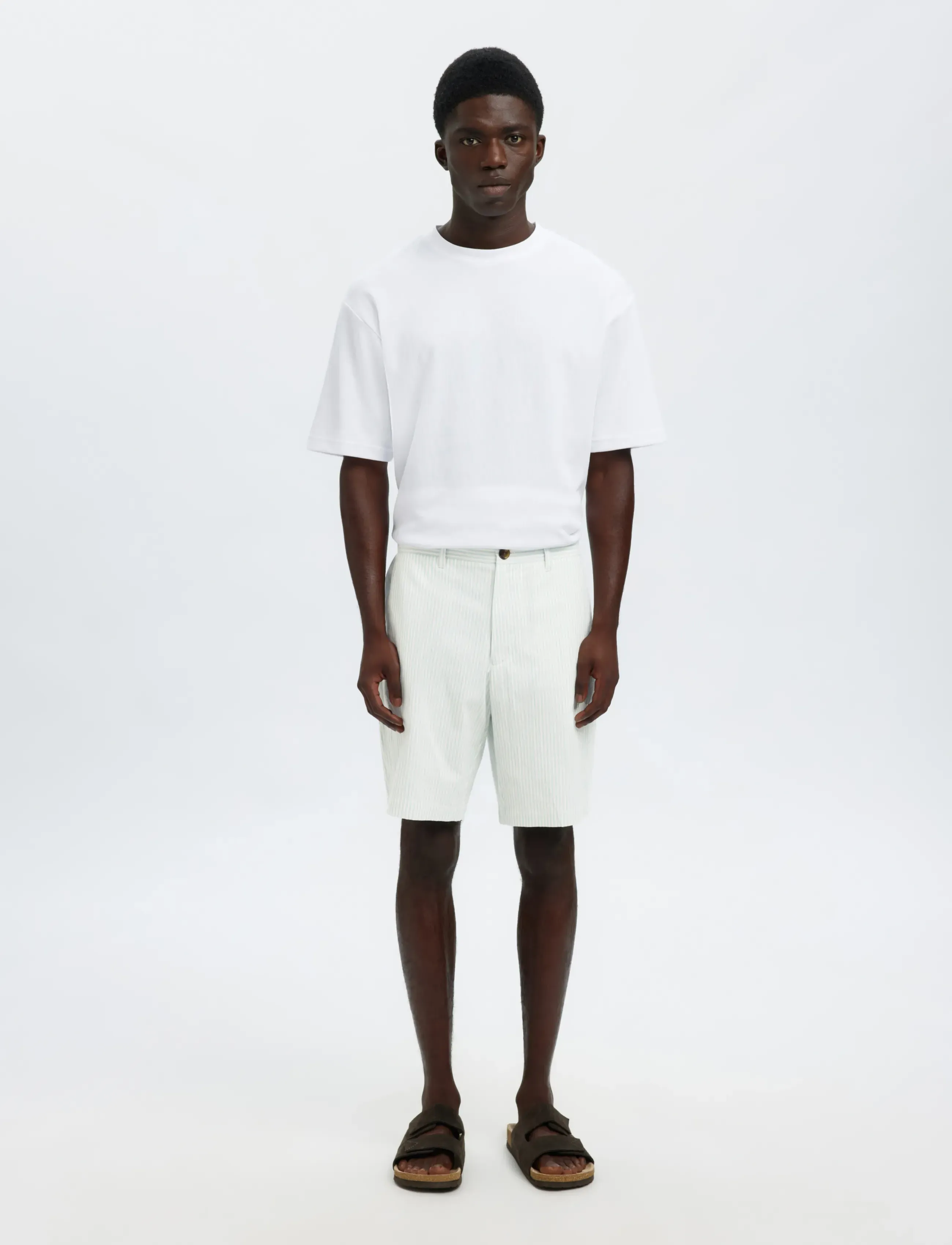 Selected - SLHREGULAR-KARL SEERSUCKER SHORTS NOOS - casual shorts - winter sky - 3