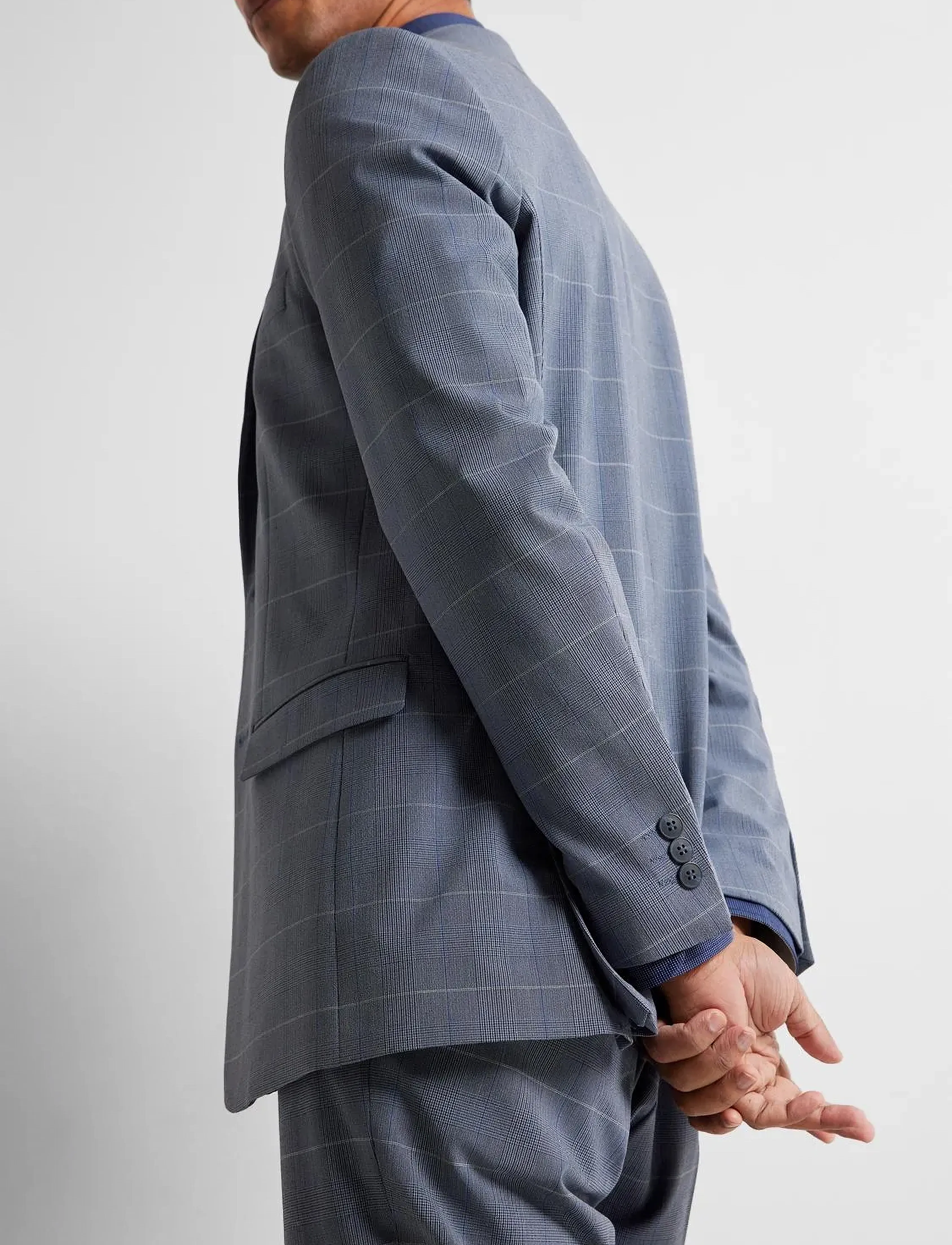 Selected - SLHSLIM-LIAM BLUE CHECK BLZ FLEX - blue shadow - 4