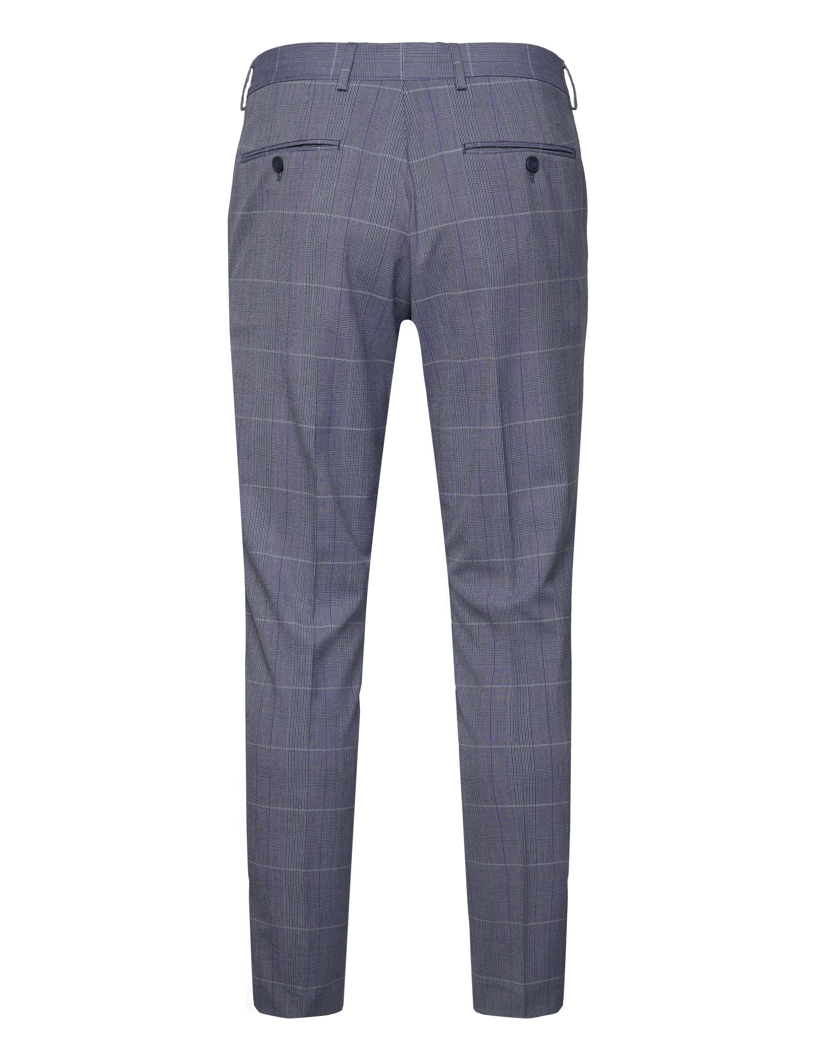 Selected - SLHSLIM-LIAM BLUE CHECK TRS FLEX - blue shadow - 2