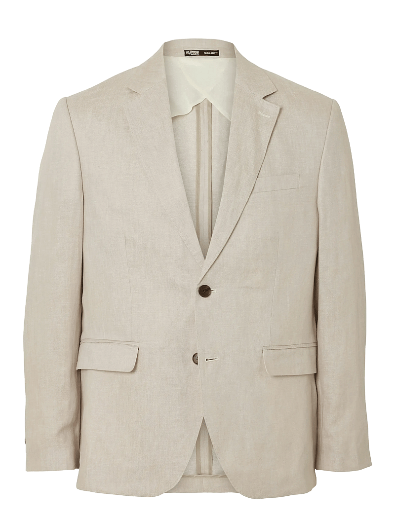 Selected - SLHREGULAR-WILL LINEN BLZ NOOS - einreiher - sand - 1