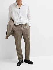 Selected Homme - SLHREGULAR-WILL LINEN TRS NOOS - pantalons en lin - brownie - 5