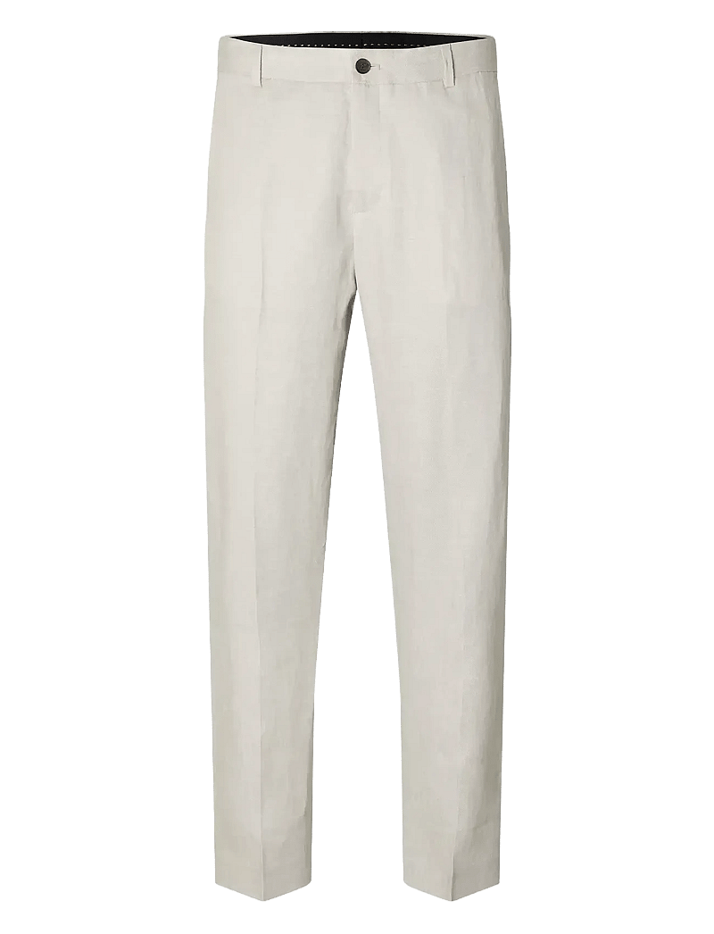 Selected - SLHREGULAR-WILL LINEN TRS NOOS - linne kostymbyxor - sand - 1