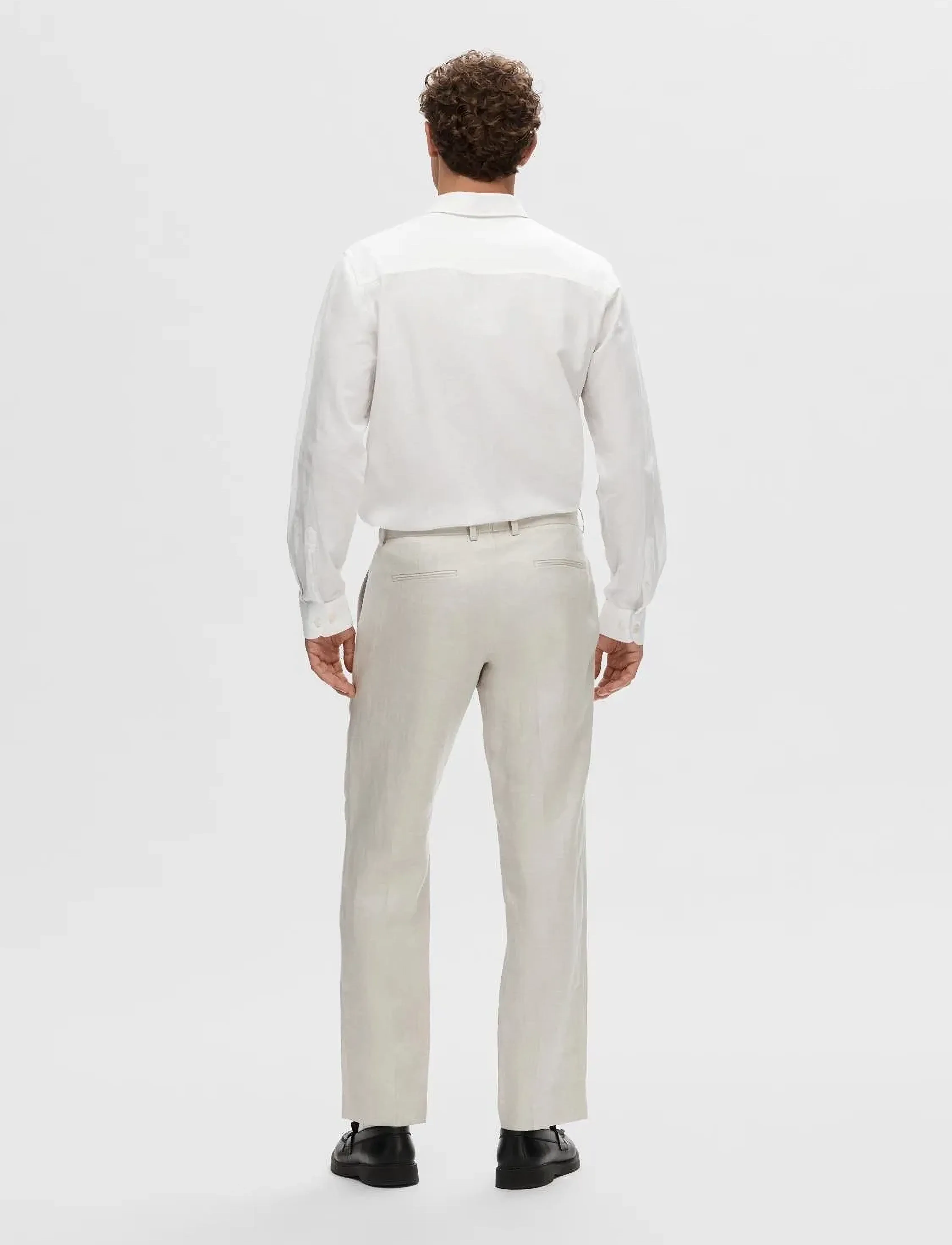 Selected - SLHREGULAR-WILL LINEN TRS NOOS - hørbukser - sand - 2
