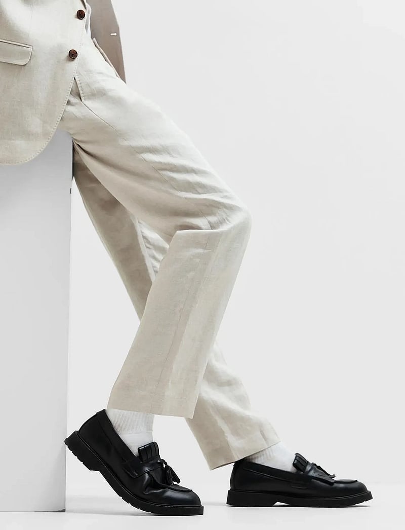 Selected - SLHREGULAR-WILL LINEN TRS NOOS - linne kostymbyxor - sand - 5