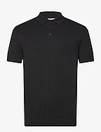 SLHBERG SS KNIT POLO NOOS - BLACK