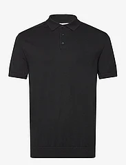Selected Homme - SLHBERG SS KNIT POLO NOOS - miesten - black - 0