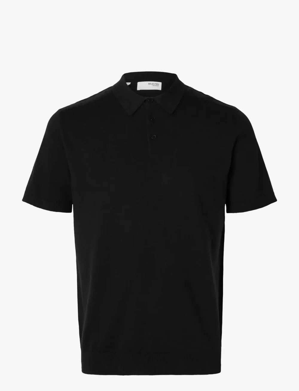 Selected - SLHBERG SS KNIT POLO NOOS - polostrik - black - 1