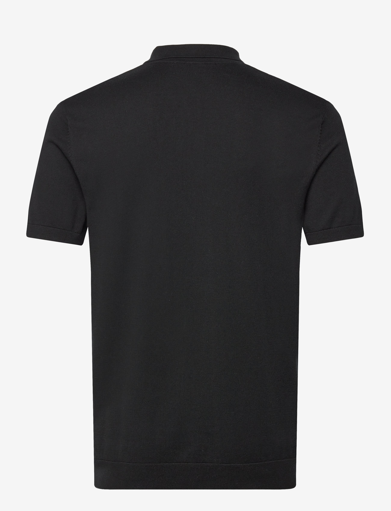 Selected - SLHBERG SS KNIT POLO NOOS - stickade pikéer - black - 2