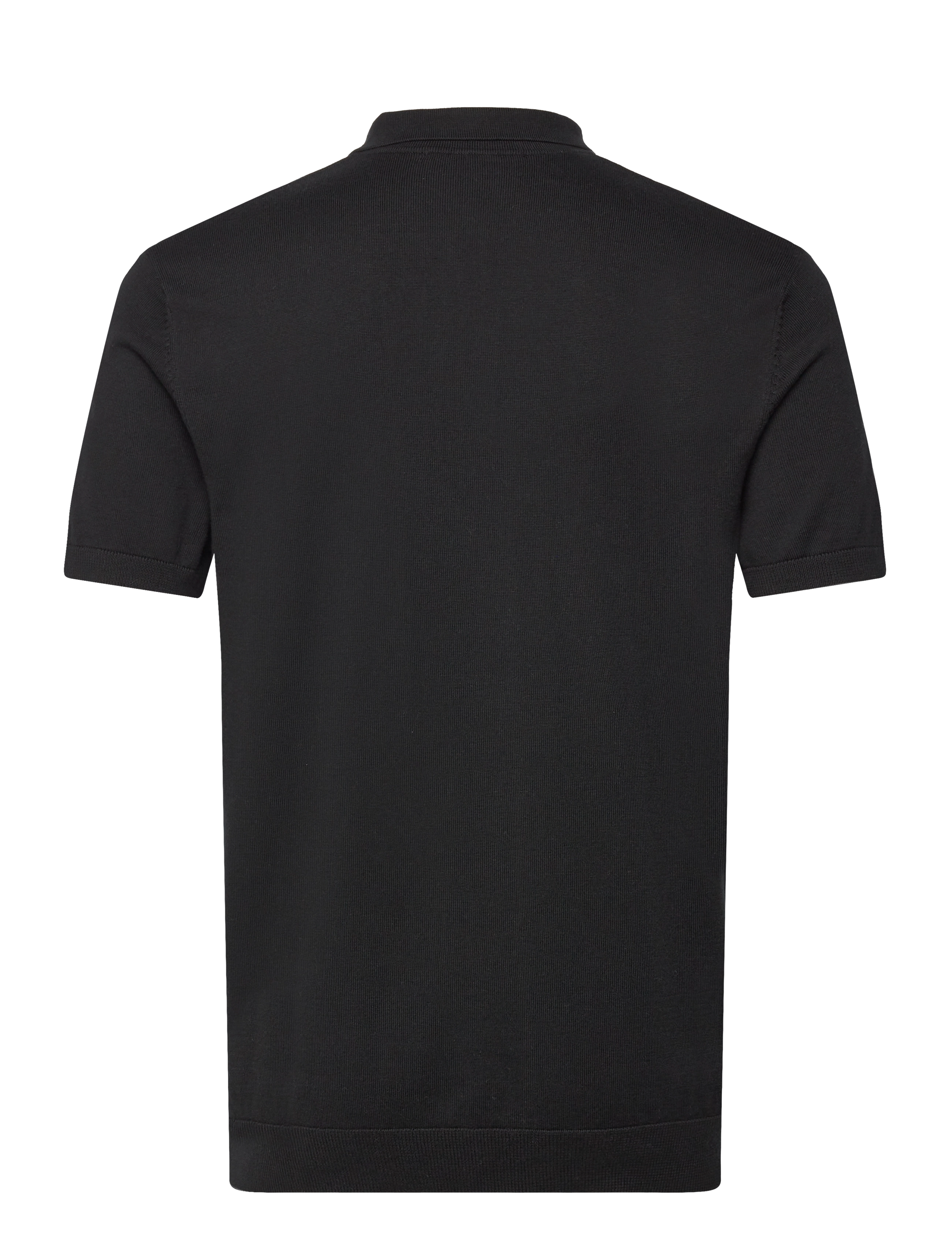Selected - SLMBERG SS KNIT POLO NOOS - gestrickte polohemden - black - 2