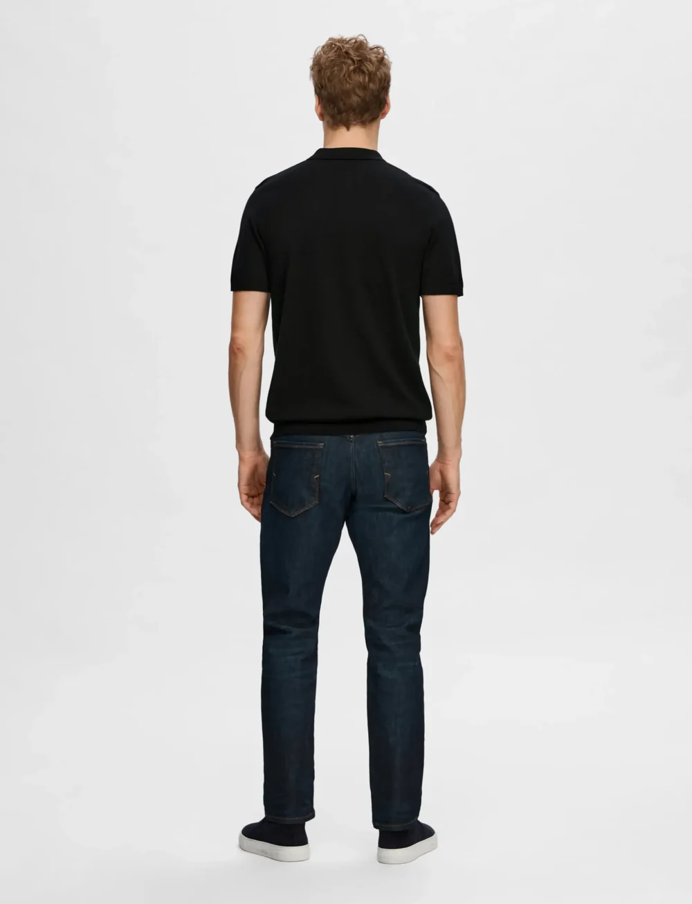 Selected - SLHBERG SS KNIT POLO NOOS - polostrik - black - 3