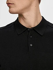 Selected Homme - SLHBERG SS KNIT POLO NOOS - herren - black - 6