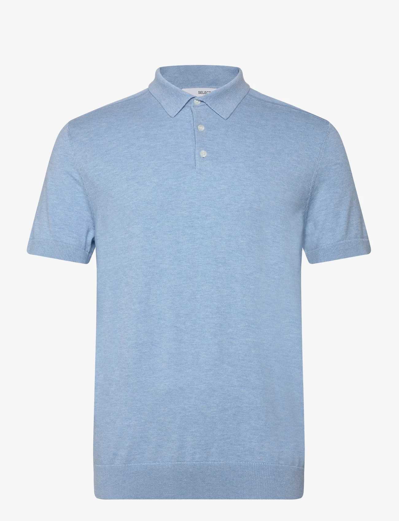 Selected Homme - SLHBERG SS KNIT POLO NOOS - herren - cashmere blue - 0
