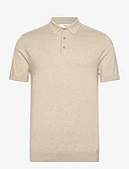 SLHBERG SS KNIT POLO NOOS - KELP