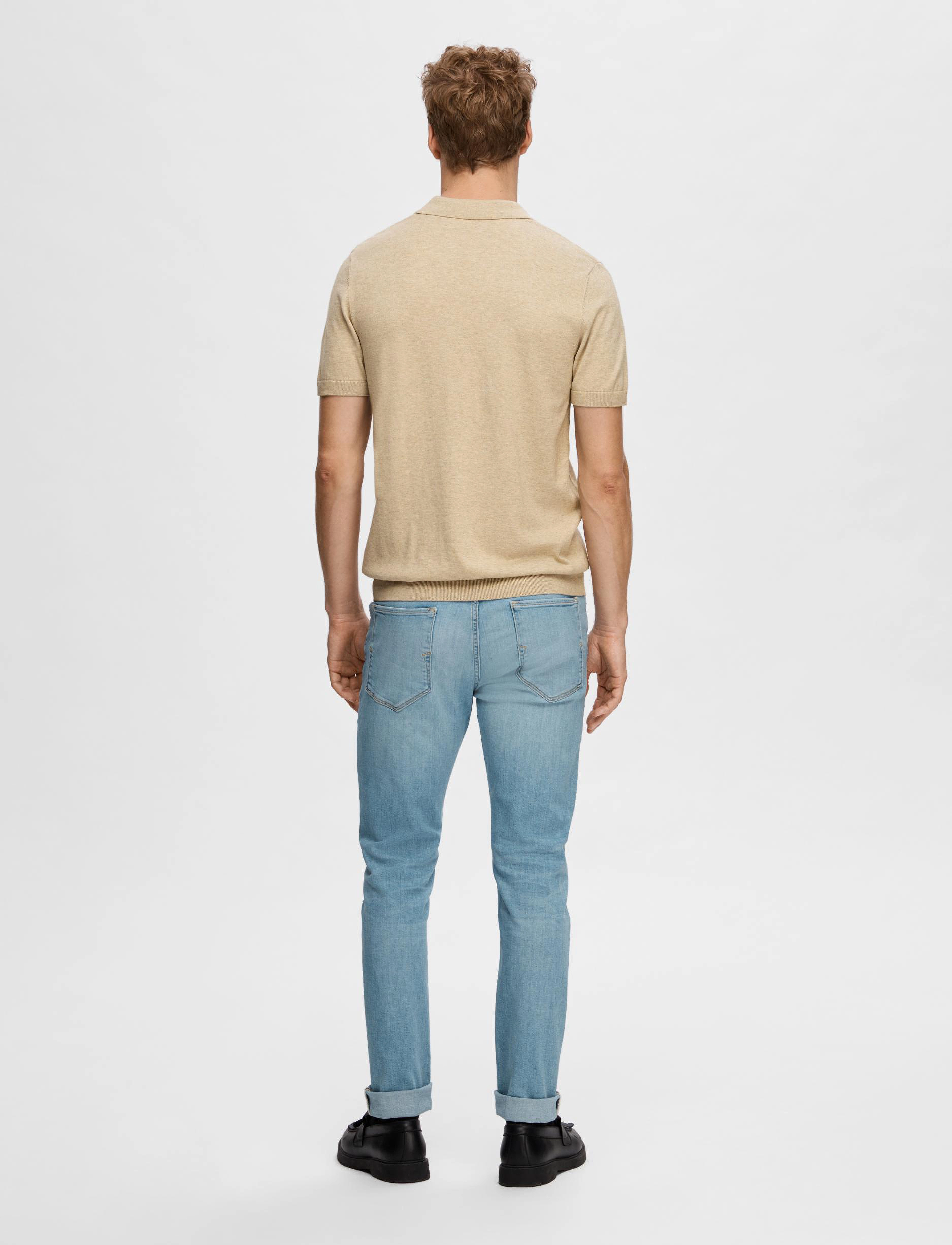 Selected - SLMBERG SS KNIT POLO NOOS - mehed - kelp - 3