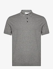 Selected Homme - SLHBERG SS KNIT POLO NOOS - miesten - medium grey melange - 0