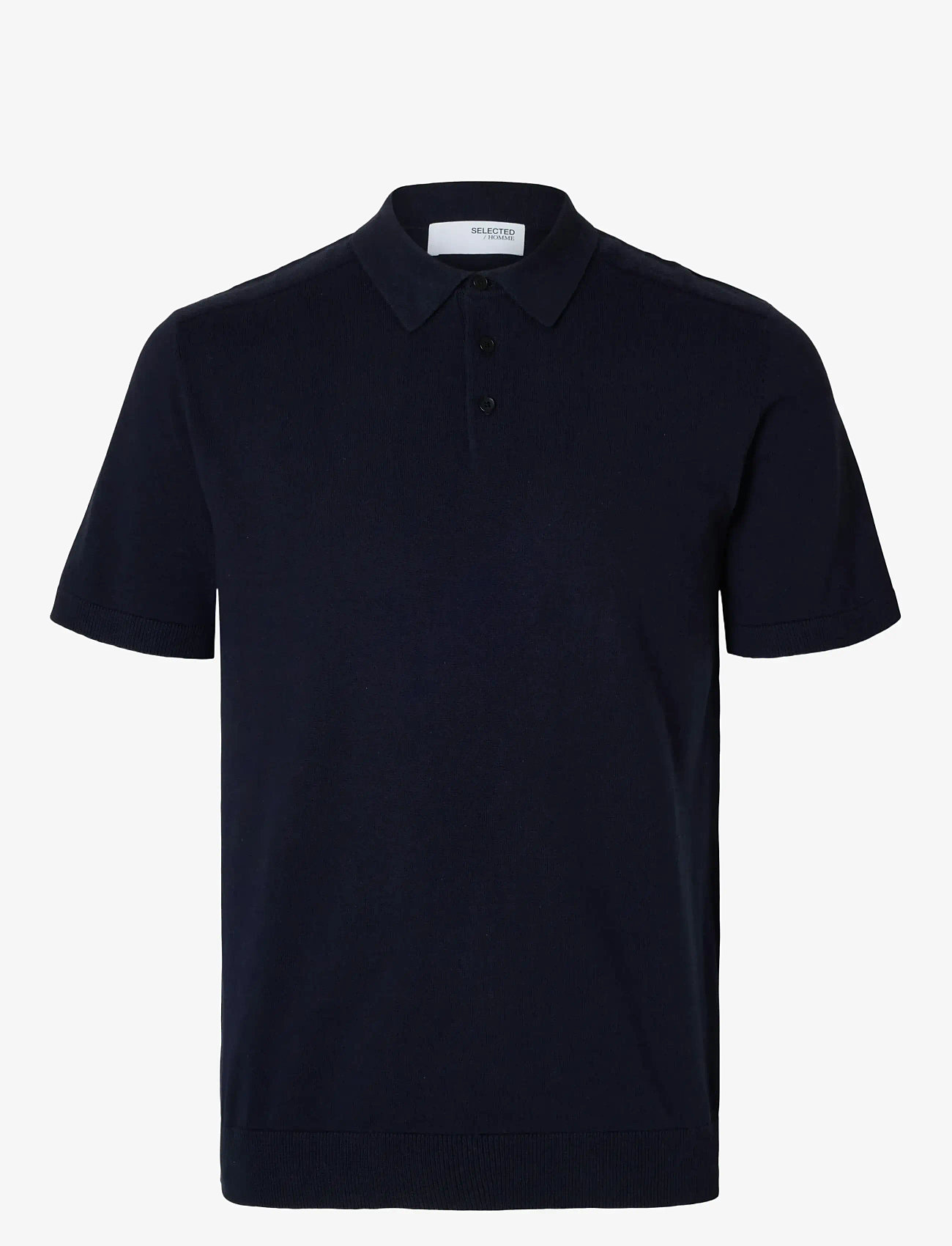 Selected - SLHBERG SS KNIT POLO NOOS - stickade pikéer - navy blazer - 1