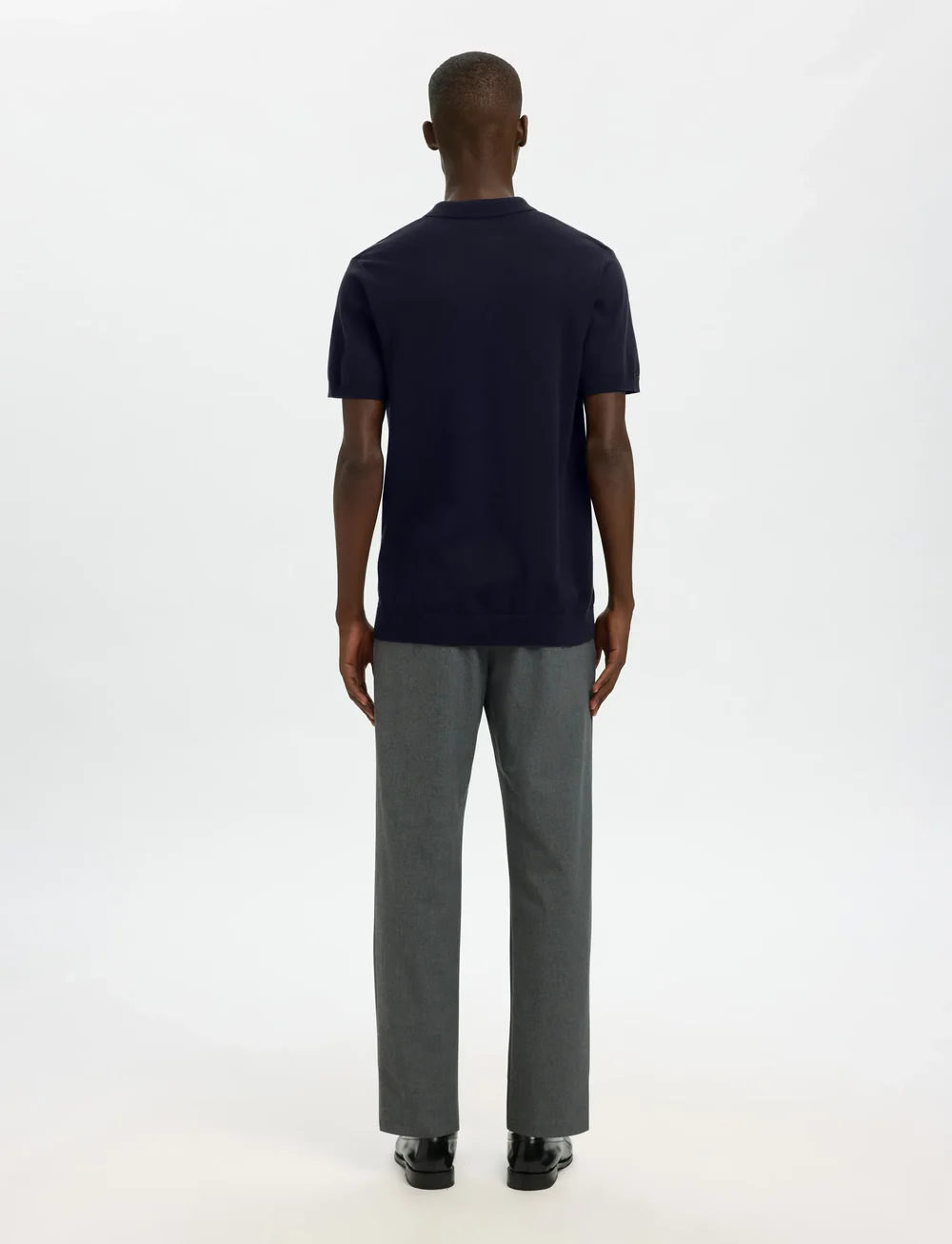 Selected - SLHBERG SS KNIT POLO NOOS - knitted polos - navy blazer - 2