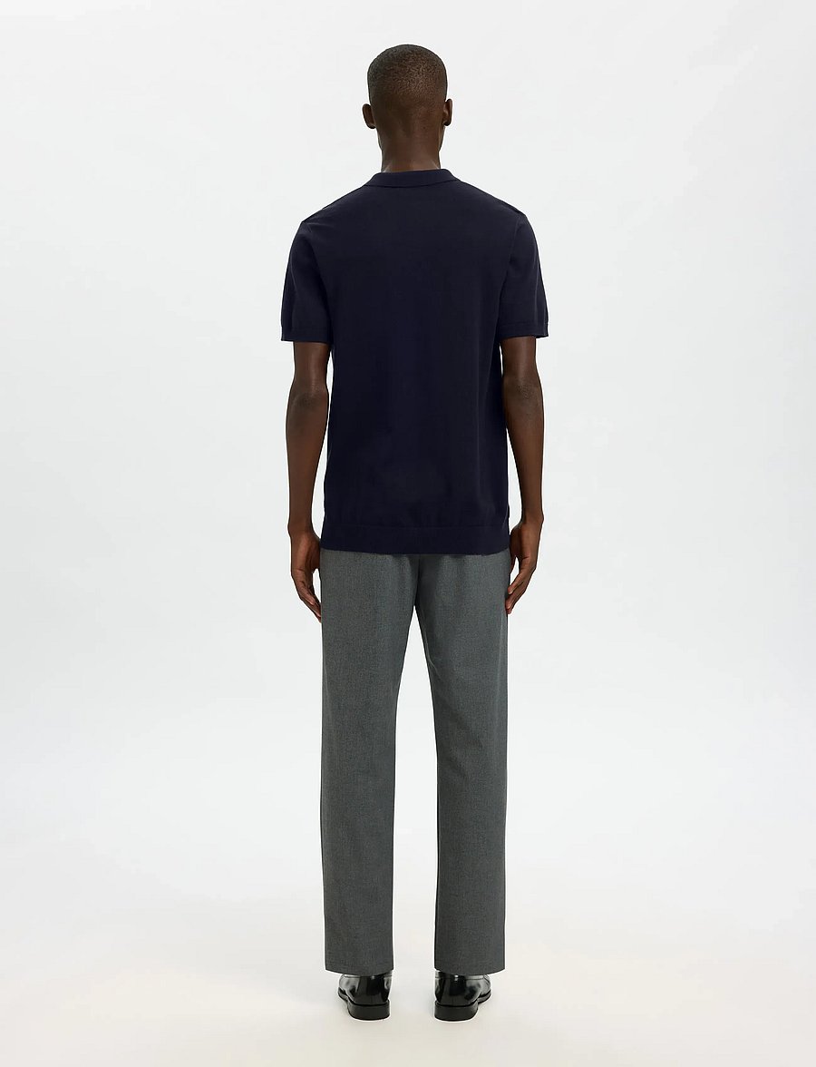 Selected - SLMBERG SS KNIT POLO NOOS - trikotažiniai polo marškinėliai - navy blazer - 2