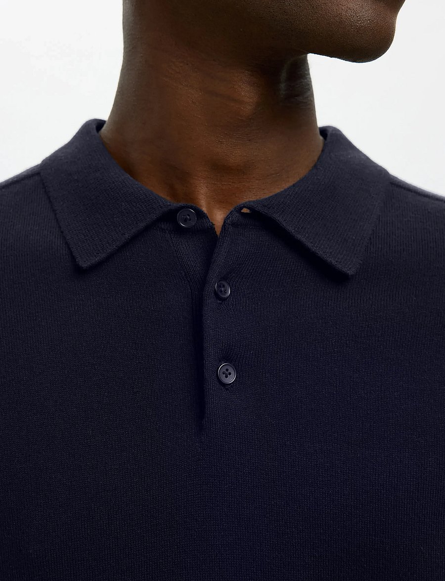 Selected - SLMBERG SS KNIT POLO NOOS - trikotažiniai polo marškinėliai - navy blazer - 5