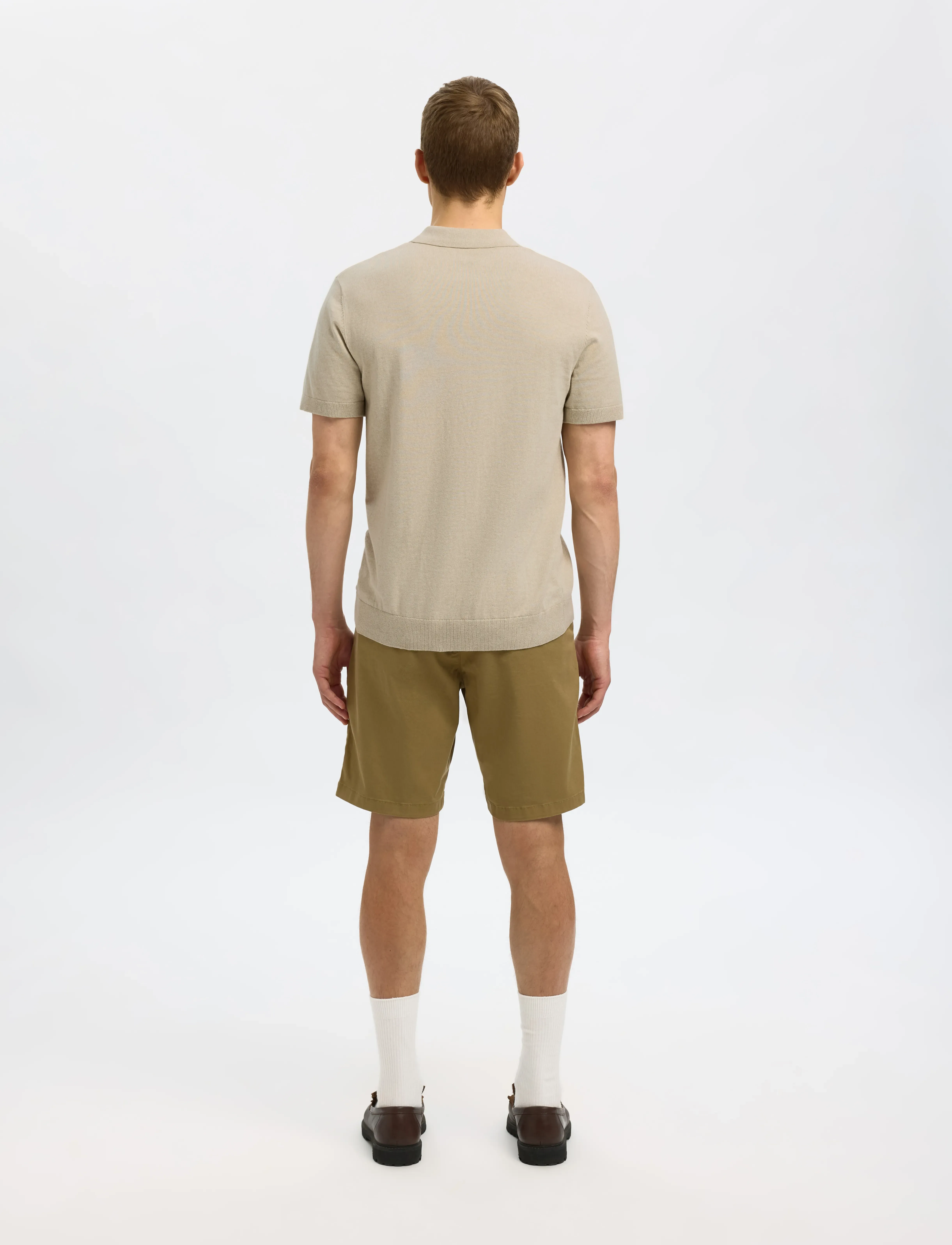 Selected - SLMBERG SS KNIT POLO NOOS - laveste priser - oatmeal - 2