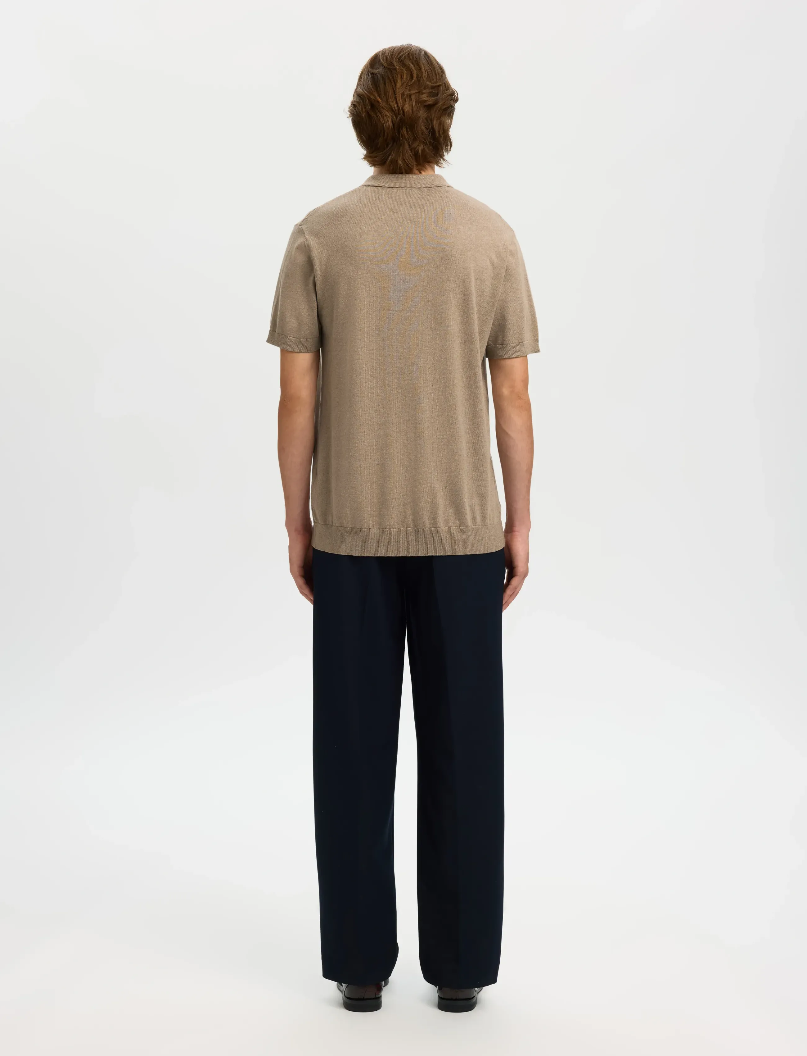 Selected - SLMBERG SS KNIT POLO NOOS - polostrik - savannah tan - 2
