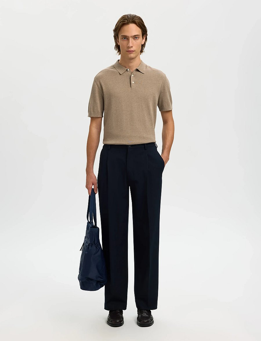 Selected - SLMBERG SS KNIT POLO NOOS - knitted polos - savannah tan - 4