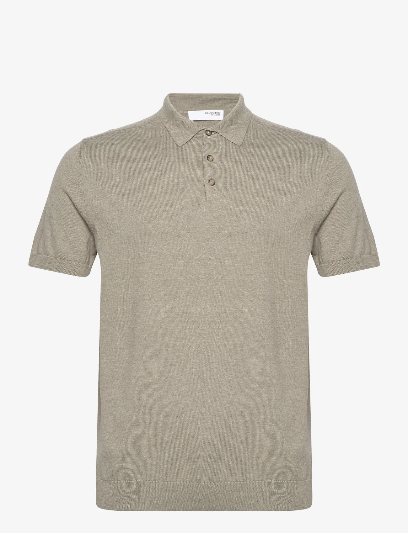 Selected Homme - SLHBERG SS KNIT POLO NOOS - vyrams - vetiver - 0