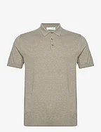 SLHBERG SS KNIT POLO NOOS - VETIVER