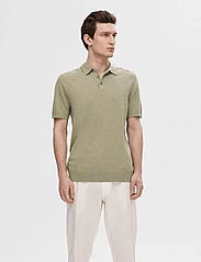 Selected Homme - SLHBERG SS KNIT POLO NOOS - vyrams - vetiver - 2