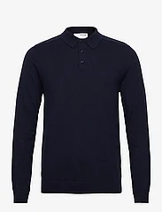 Selected Homme - SLHBERG LS KNIT POLO NOOS - gestrickte polohemden - navy blazer - 0